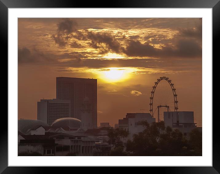 Singapore Skyline Framed Mounted Print by colin chalkley