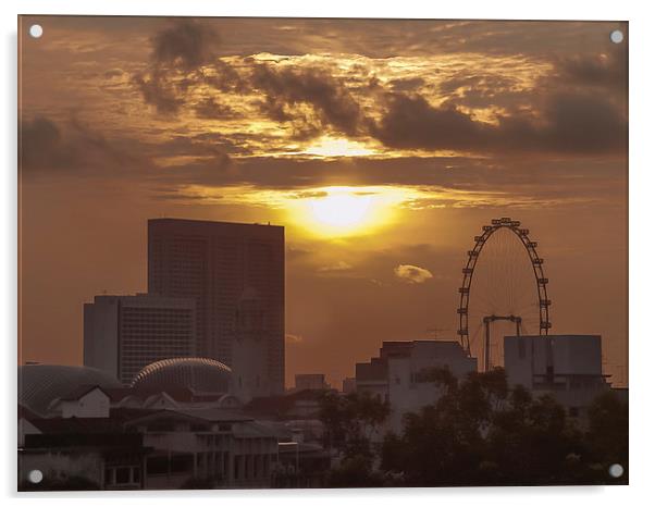 Singapore Skyline Acrylic by colin chalkley