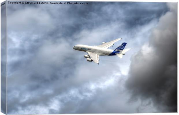 Airbus A380 - Own the Sky Canvas Print by Steve H Clark