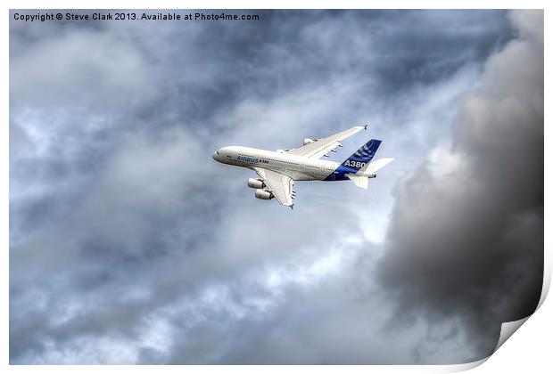 Airbus A380 - Own the Sky Print by Steve H Clark