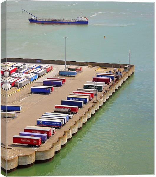 Dover harbour container parking. Canvas Print by Robert Cane