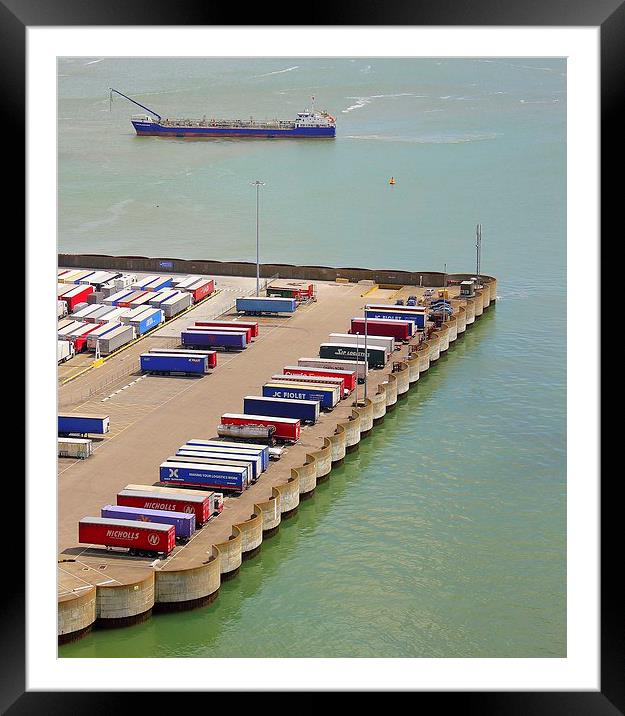 Dover harbour container parking. Framed Mounted Print by Robert Cane