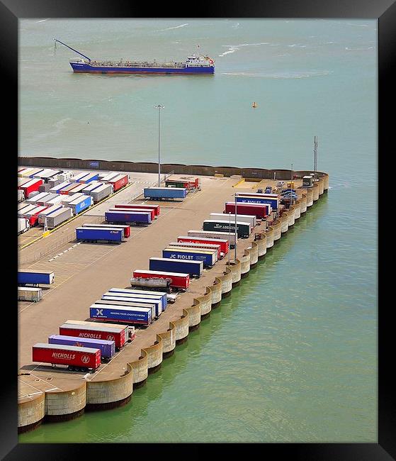 Dover harbour container parking. Framed Print by Robert Cane