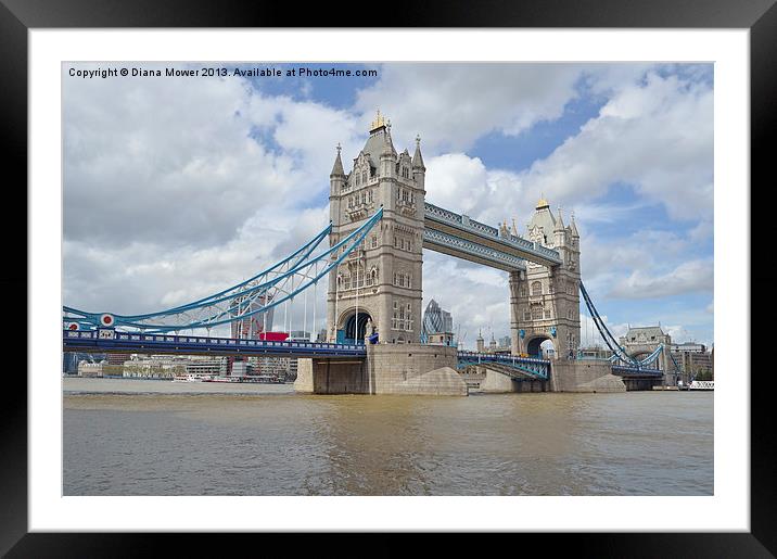 Tower Bridge River Thames London Framed Mounted Print by Diana Mower
