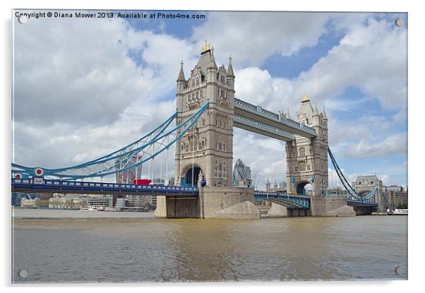 Tower Bridge River Thames London Acrylic by Diana Mower