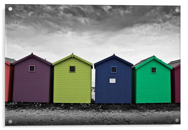 Beach Huts Acrylic by Graham Custance
