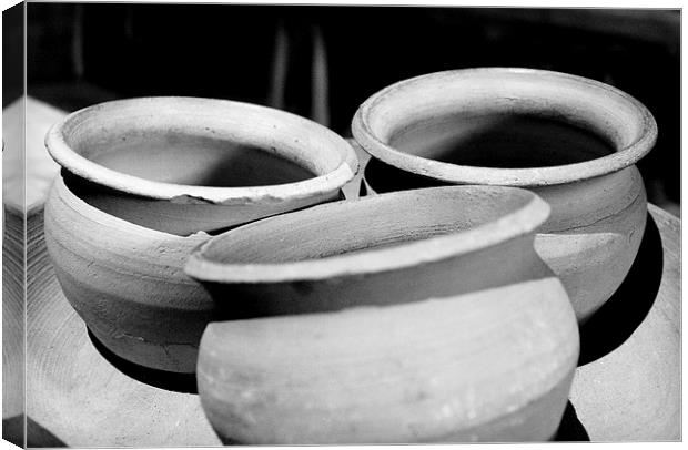 Clay pots in Dover castle Canvas Print by Robert Cane