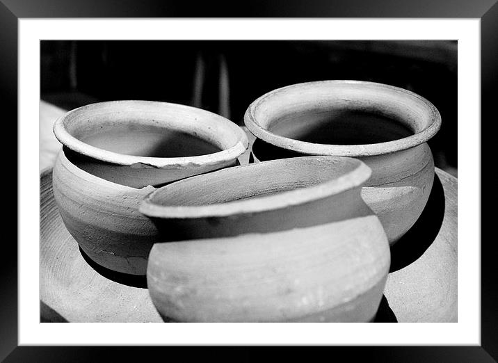 Clay pots in Dover castle Framed Mounted Print by Robert Cane