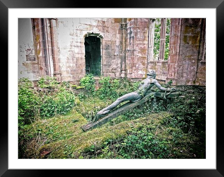 Abandoned Crucifix Framed Mounted Print by Liz Ward