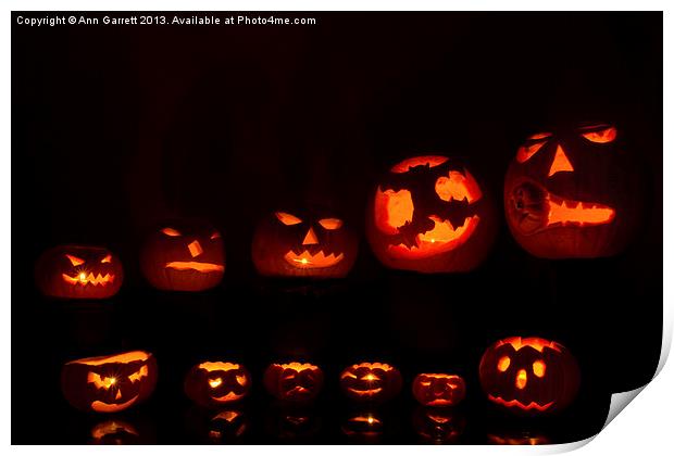 Pumpkin Family - 1 Print by Ann Garrett