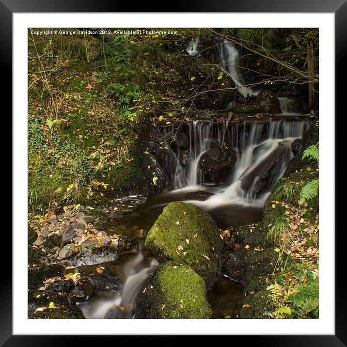 Water Falling Framed Mounted Print by George Davidson