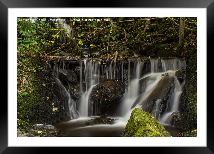Waterfall Framed Mounted Print by George Davidson