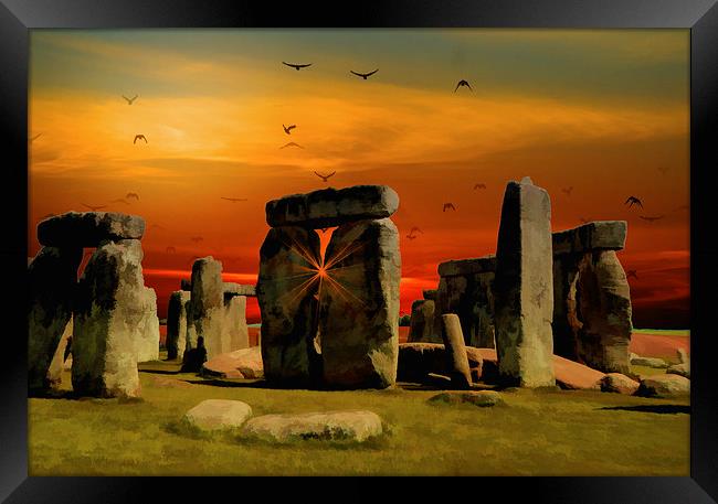 Stonehenge Fantasy Framed Print by Anthony Michael 