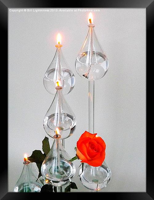 Oil Lamp and Orange Rose Framed Print by Bill Lighterness