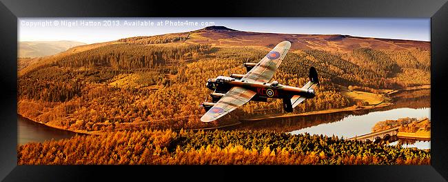 Lancaster Over Ladybower Framed Print by Nigel Hatton