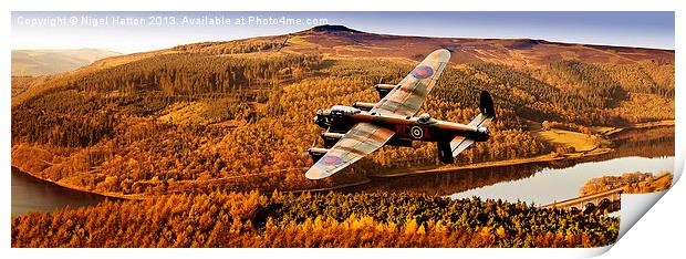 Lancaster Over Ladybower Print by Nigel Hatton