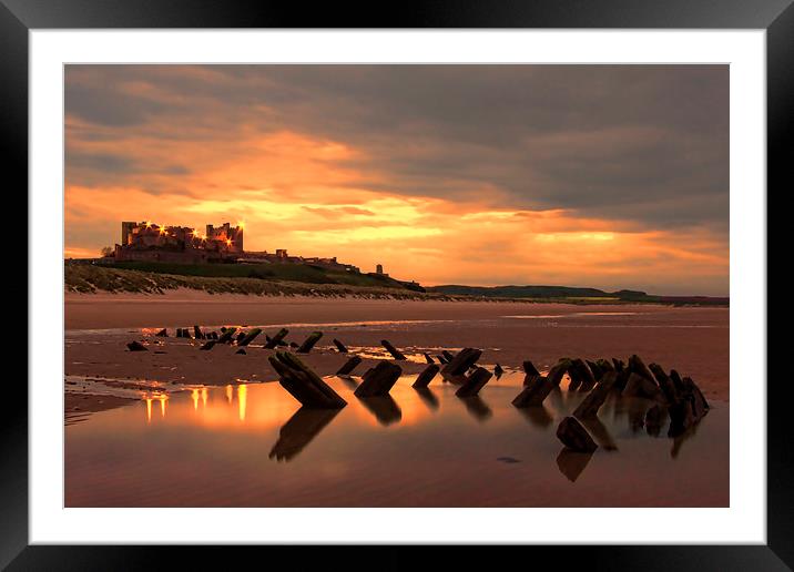 Bamburgh Wreck Framed Mounted Print by Northeast Images