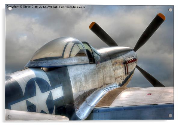 P51 Mustang Ready for Action Acrylic by Steve H Clark
