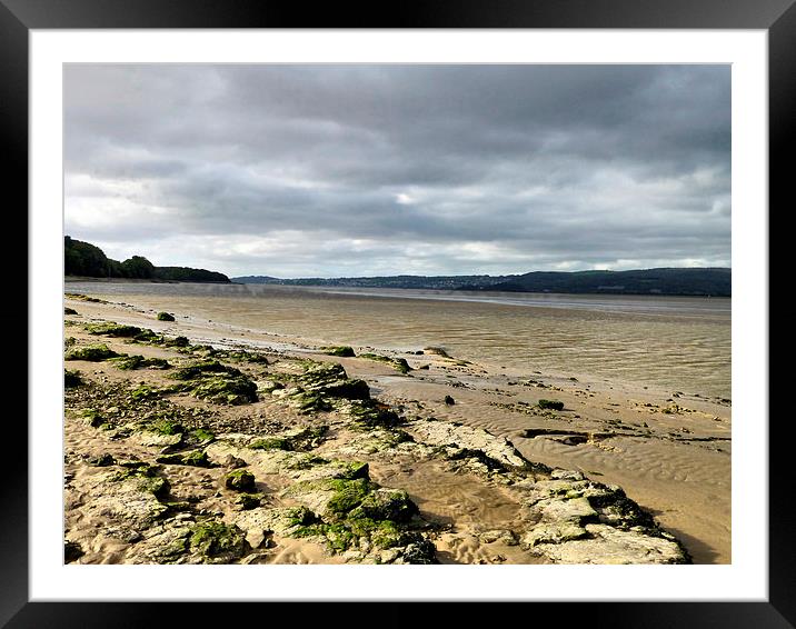 The Beach at Arnside. Framed Mounted Print by Lilian Marshall