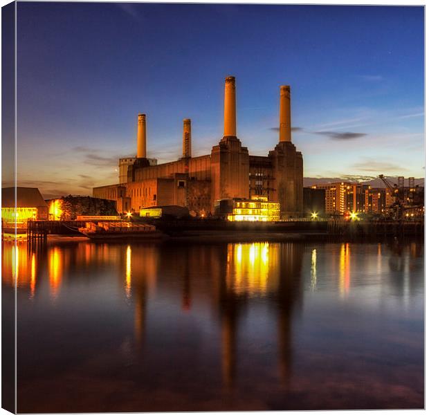 Battersea Power Station @ Twilight Canvas Print by Ian Hufton