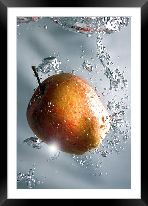 Apple drop Framed Mounted Print by Doug McRae