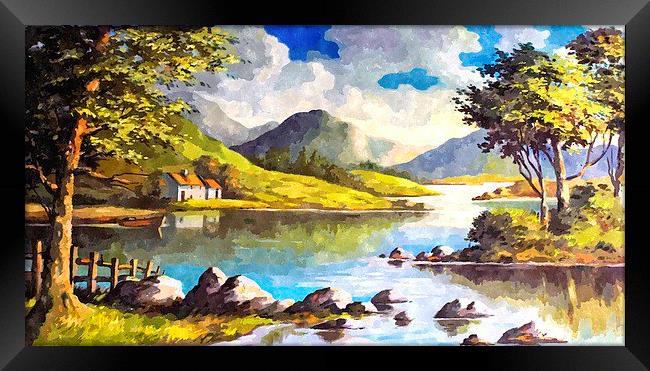 County Connemara Lake Landscape Framed Print by Brian  Raggatt