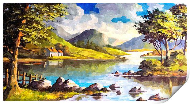 County Connemara Lake Landscape Print by Brian  Raggatt