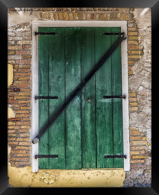 The Green Door Framed Print by Betty LaRue