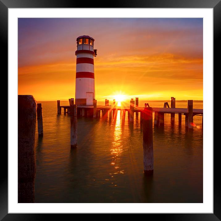 lighthouse Framed Mounted Print by Silvio Schoisswohl