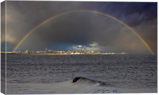 Rainbow Over Southwold Canvas Print by Darren Burroughs