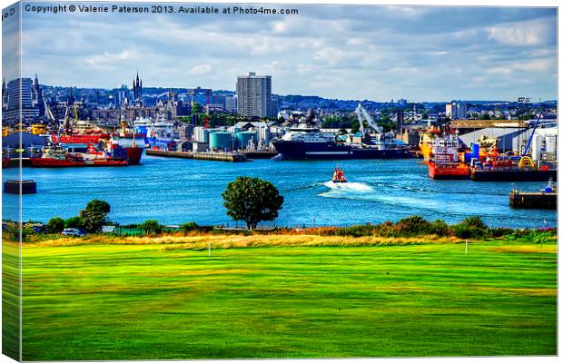 Aberdeen Harbour Mouth Canvas Print by Valerie Paterson