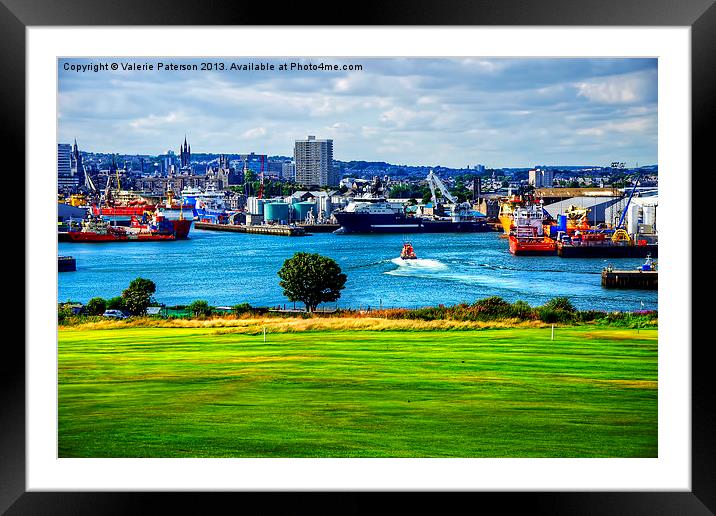 Aberdeen Harbour Mouth Framed Mounted Print by Valerie Paterson
