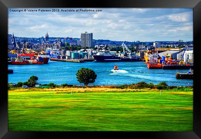 Aberdeen Harbour Mouth Framed Print by Valerie Paterson