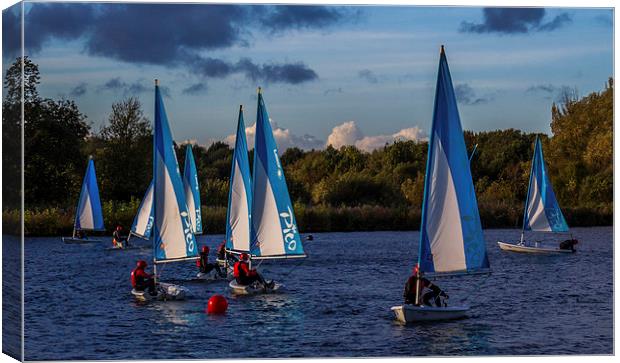 Dinghy Sailing at Dinton Pastures Canvas Print by colin chalkley