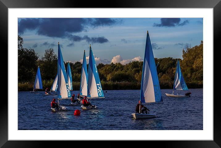 Dinghy Sailing at Dinton Pastures Framed Mounted Print by colin chalkley