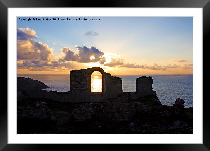 Sunset at Botallack Framed Mounted Print by Terri Waters