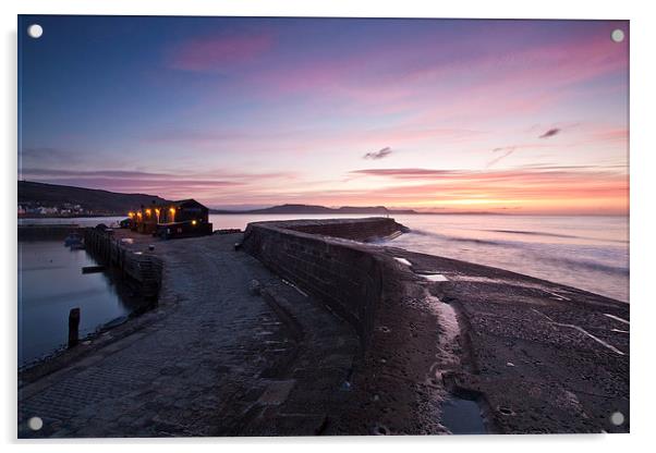 The Cobb, Lyme Regis Acrylic by Graham Custance