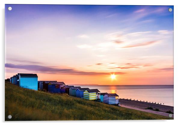 Beach Huts at Sunset Acrylic by Ian Hufton