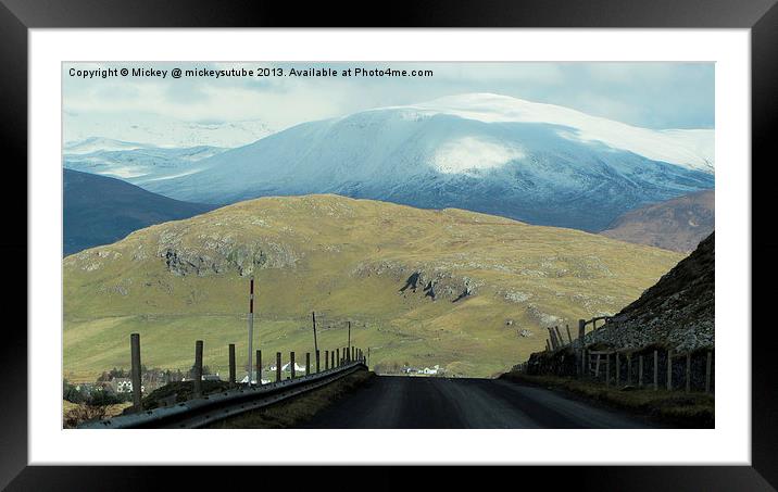 Sutherland Mountain Road Framed Mounted Print by rawshutterbug 