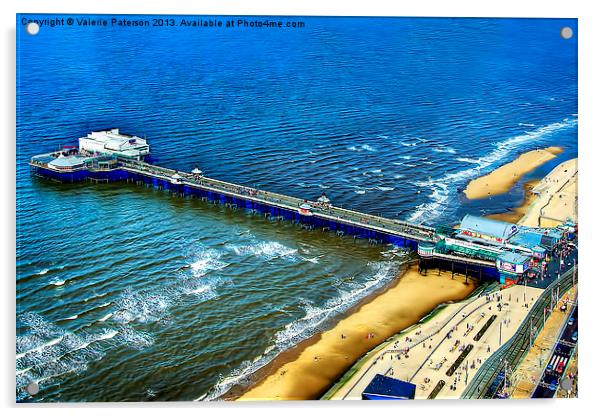 North Pier Blackpool Acrylic by Valerie Paterson