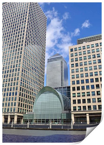 London Docklands Canary Wharf Print by Diana Mower