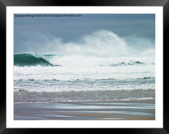 Angry Sea Framed Mounted Print by Roger Butler