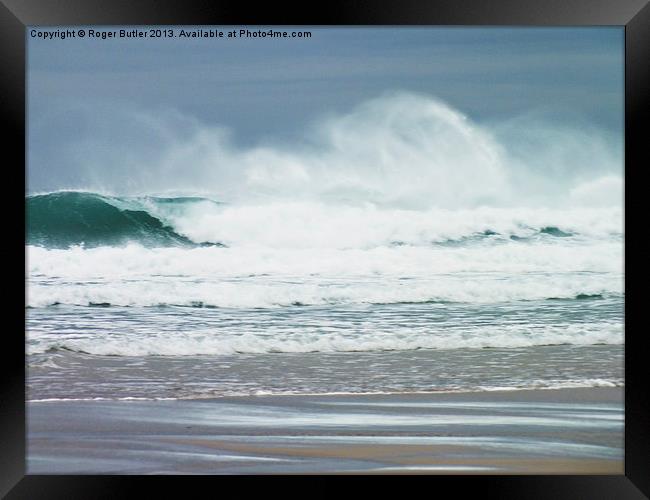 Angry Sea Framed Print by Roger Butler