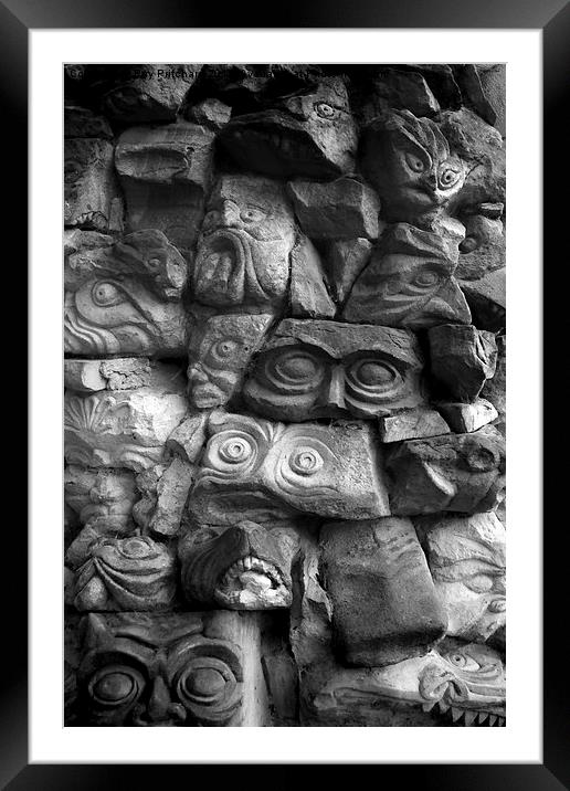 Wall of faces Framed Mounted Print by Ray Pritchard