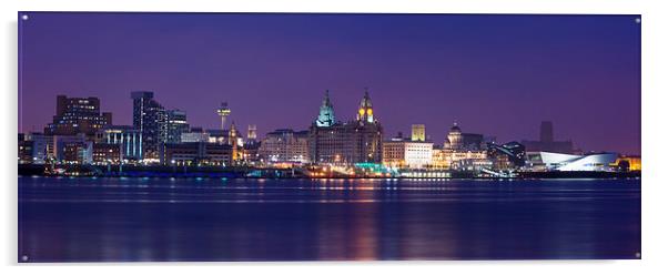 Liverpool Waterfront Panorama Acrylic by Garry Smith