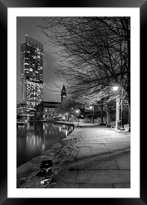 Manchester By Night. Framed Mounted Print by Garry Smith