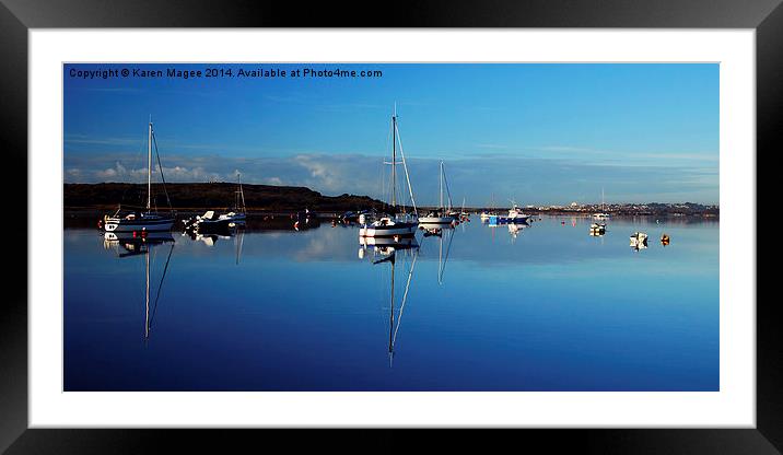 Christchurch Harbour Sailing Boats Framed Mounted Print by Karen Magee
