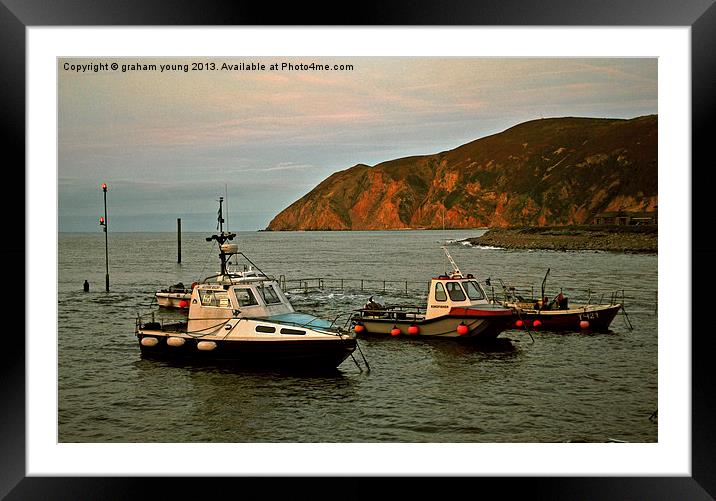 High Tide at Lynmouth Framed Mounted Print by graham young