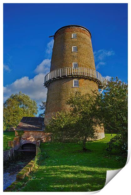 Little Cressingham Water mill in HDR Print by Mark Bunning