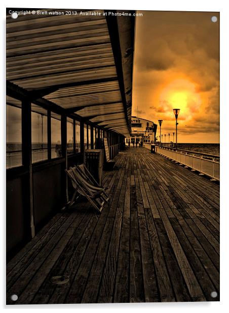 Bournemouth pier Acrylic by Brett watson